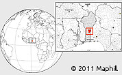 Blank Location Map of Ouesse, highlighted country, within the entire country