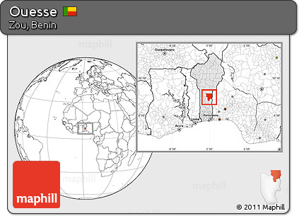 Blank Location Map of Ouesse, highlighted country