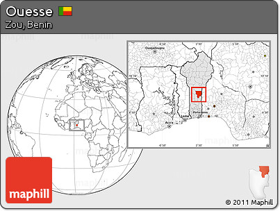 Blank Location Map of Ouesse, highlighted country