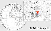 Blank Location Map of Ouesse, highlighted country, highlighted parent region, within the entire country