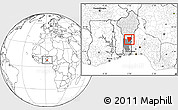 Blank Location Map of Ouesse, highlighted country, highlighted parent region