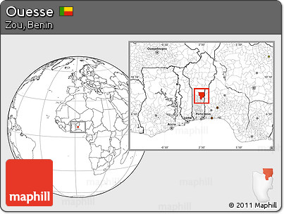 Blank Location Map of Ouesse, highlighted parent region