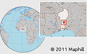 Gray Location Map of Ouesse, highlighted country, within the entire country