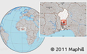Gray Location Map of Ouesse, highlighted country, highlighted parent region, within the entire country