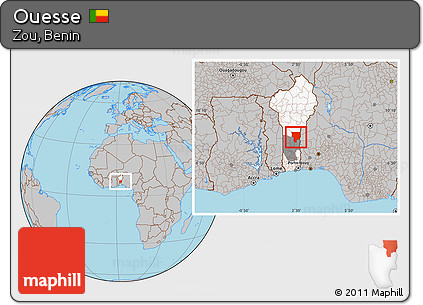 Gray Location Map of Ouesse, highlighted country, highlighted parent region