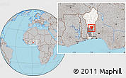 Gray Location Map of Ouesse, highlighted country, highlighted parent region
