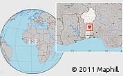 Gray Location Map of Ouesse, highlighted country