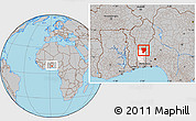Gray Location Map of Ouesse, highlighted parent region, within the entire country