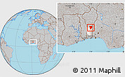 Gray Location Map of Ouesse, highlighted parent region