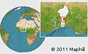 Satellite Location Map of Ouesse, highlighted country