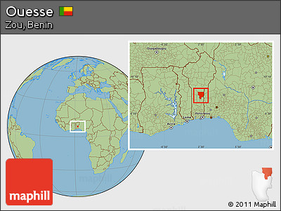 Savanna Style Location Map of Ouesse