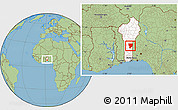 Savanna Style Location Map of Ouesse, highlighted country, within the entire country