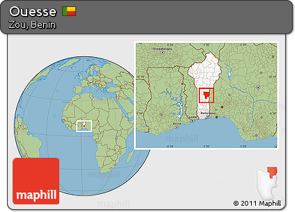 Savanna Style Location Map of Ouesse, highlighted country