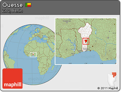 Savanna Style Location Map of Ouesse, highlighted country