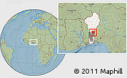 Savanna Style Location Map of Ouesse, highlighted country, highlighted parent region, within the entire country, hill shading