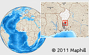 Shaded Relief Location Map of Ouesse, highlighted country, highlighted parent region, within the entire country