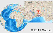 Shaded Relief Location Map of Ouesse