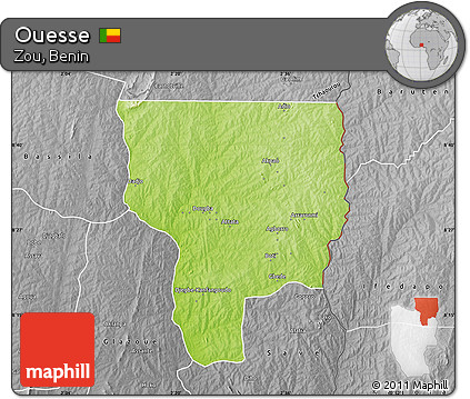 Physical Map of Ouesse, desaturated