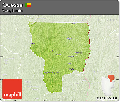 Physical Map of Ouesse, lighten