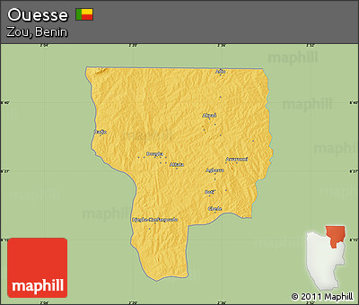 Savanna Style Map of Ouesse, single color outside