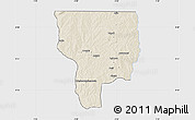 Shaded Relief Map of Ouesse, single color outside