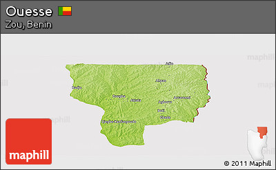 Physical Panoramic Map of Ouesse, cropped outside