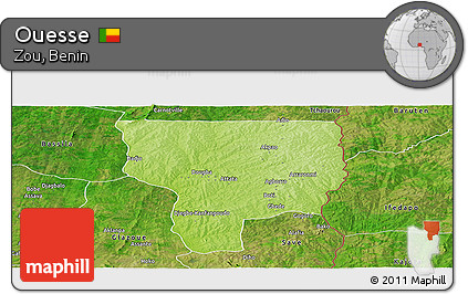 Physical Panoramic Map of Ouesse, satellite outside