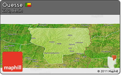 Physical Panoramic Map of Ouesse, satellite outside