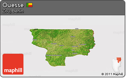 Satellite Panoramic Map of Ouesse, cropped outside