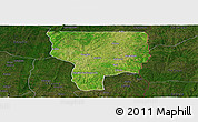 Satellite Panoramic Map of Ouesse, darken