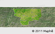 Satellite Panoramic Map of Ouesse, semi-desaturated