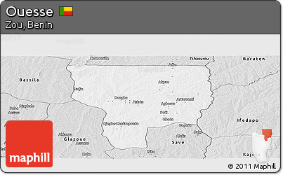 Silver Style Panoramic Map of Ouesse