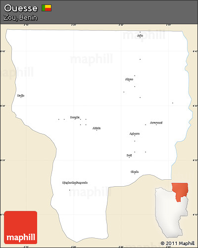 Classic Style Simple Map of Ouesse, single color outside