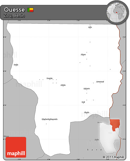 Gray Simple Map of Ouesse