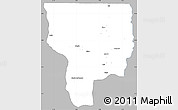 Gray Simple Map of Ouesse, single color outside