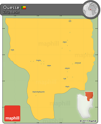 Savanna Style Simple Map of Ouesse, single color outside