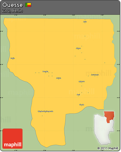 Savanna Style Simple Map of Ouesse, single color outside