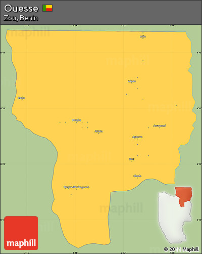 Savanna Style Simple Map of Ouesse, single color outside