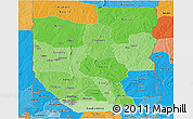 Political Shades Panoramic Map of Zou