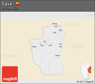Classic Style 3D Map of Save, single color outside