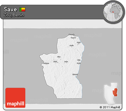 Gray 3D Map of Save, single color outside