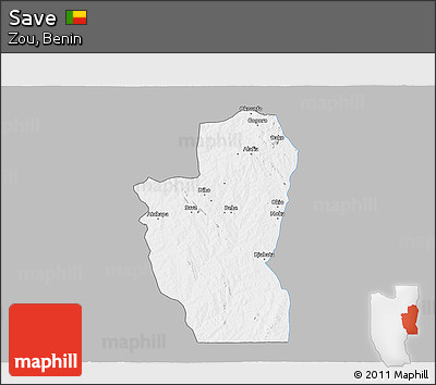 Gray 3D Map of Save, single color outside