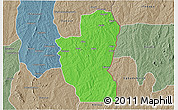 Political 3D Map of Save, semi-desaturated