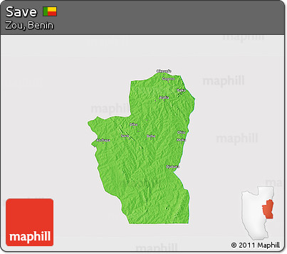 Political 3D Map of Save, single color outside