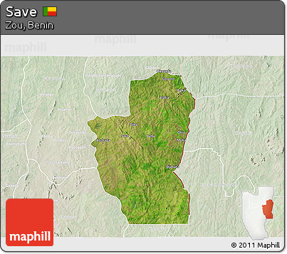 Satellite 3D Map of Save, lighten