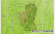 Satellite 3D Map of Save, physical outside