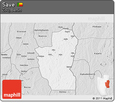 Silver Style 3D Map of Save