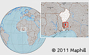 Gray Location Map of Save, highlighted country, highlighted parent region, within the entire country, hill shading