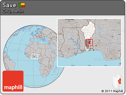 Gray Location Map of Save, highlighted country, highlighted parent region