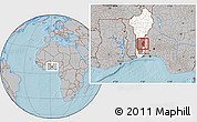 Gray Location Map of Save, highlighted country, highlighted parent region, hill shading